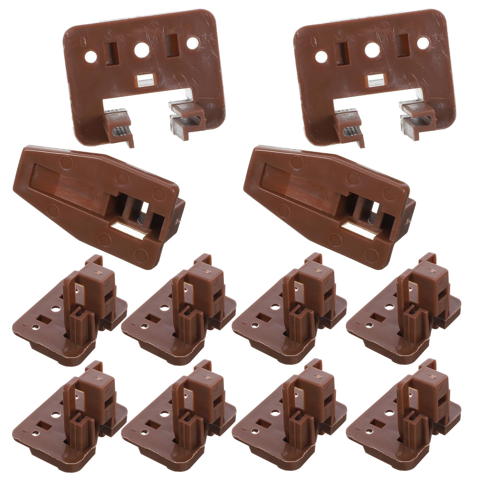 Jvnalwnkv One Color Cabinet Drawer Slide Rail，Stainless Steel Rail, 10 Sets Slides Stop And Center Mount Guides Stopper With Locking Stoppers