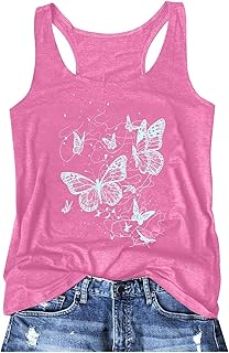 Summer Tops Mujer Casual Moda Floral Mariposa Estampado Cuello Redondo Chaleco Sin Mangas Top Elegante Camisas Mujer
