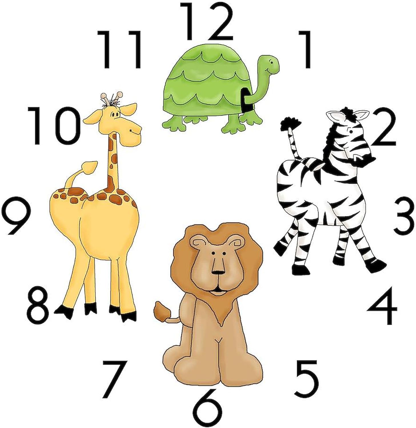 CafePress Animal Kids 10" Wall Clock for Livingroom, Kitchen, or Office