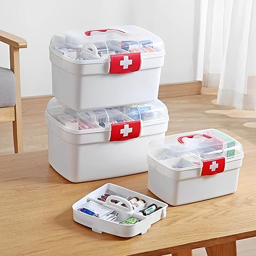 Miniatura 6 de Caja médica multiusos de primeros auxilios para la familia, bandeja extraíble, estuche de almacenamiento para el hogar para actividades al aire