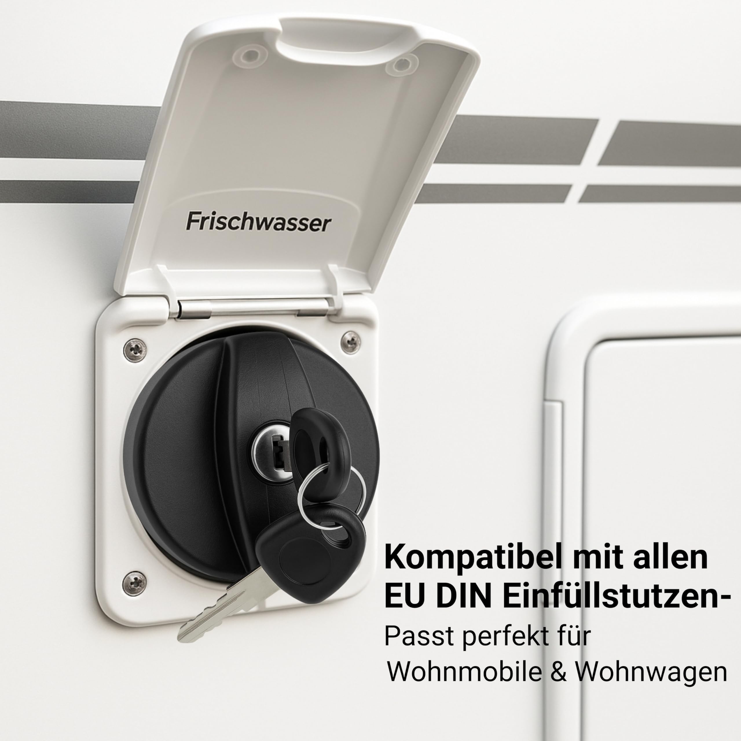 Abschließbarer Wassertankdeckel Wohnmobil – wassertankdeckel wohnwagen, deckel wassertank, für Einfüllstutzen Wasser Wohnmobil, Lebensmittelechter Kunststoff, UV-Beständig