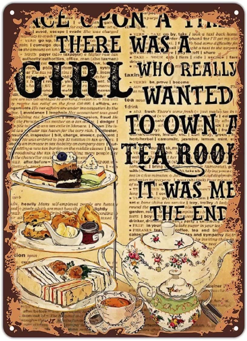 Xiddxu Retro Metal Tin Sign - Vintage Art Poster Plaque Tea Lover Poster,Kitchen Poster,Metal Sign Retro Wall Decor for Home Cafes Office Store Pubs Club Sign Gift 8x12 Inch Inch Plaque Tin Sign