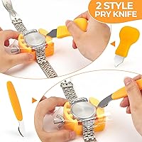 Vista 20 de Ohuhu - Kit de reparación de reloj, 192 piezas mejoradas de alta resistencia para extracción de eslabones de reloj, kit de herramientas de repuesto