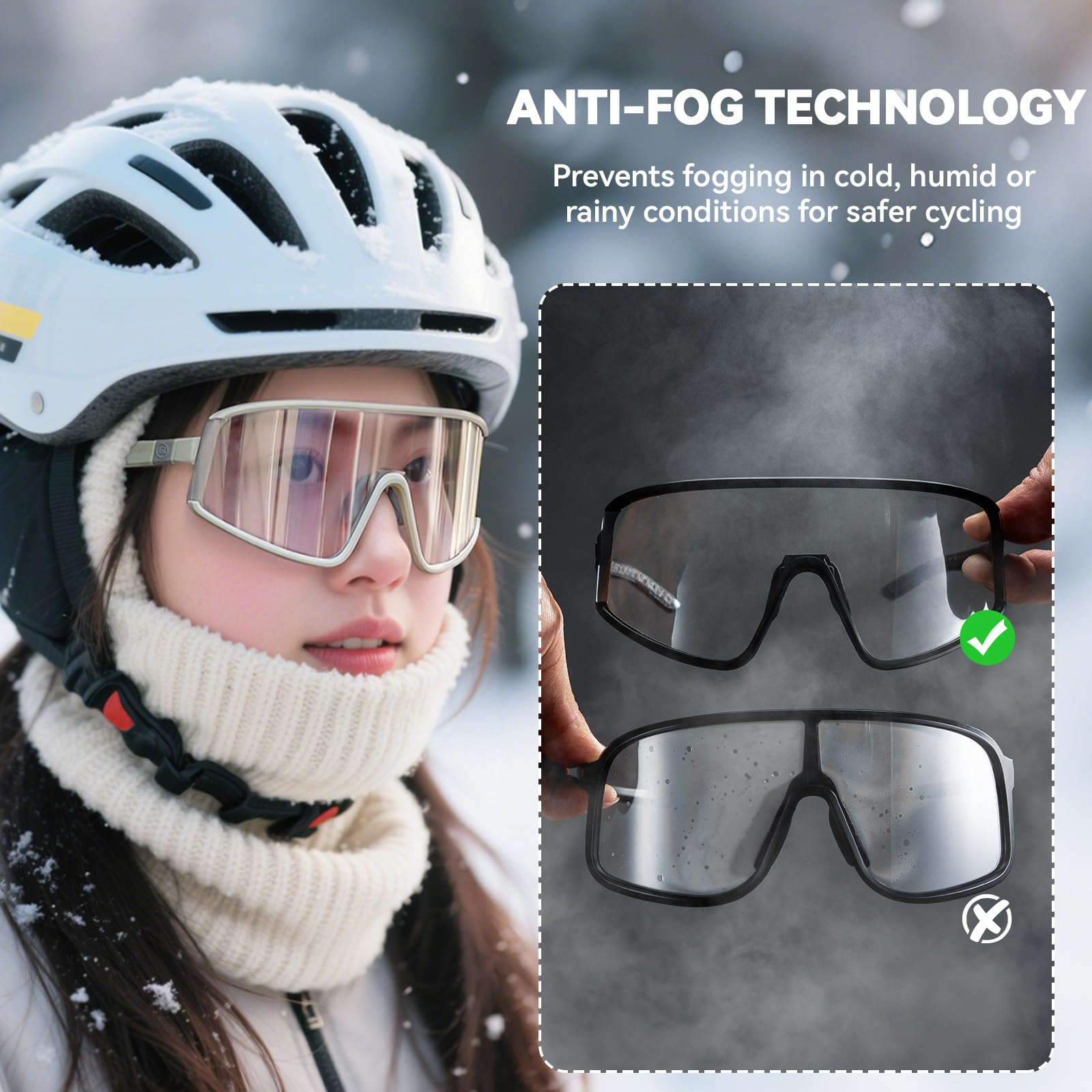 ROCKBROS Okulary rowerowe, okulary fotochromowe na zewnątrz do roweru, sportowe okulary przeciwsłoneczne dla mężczyzn i kobiet