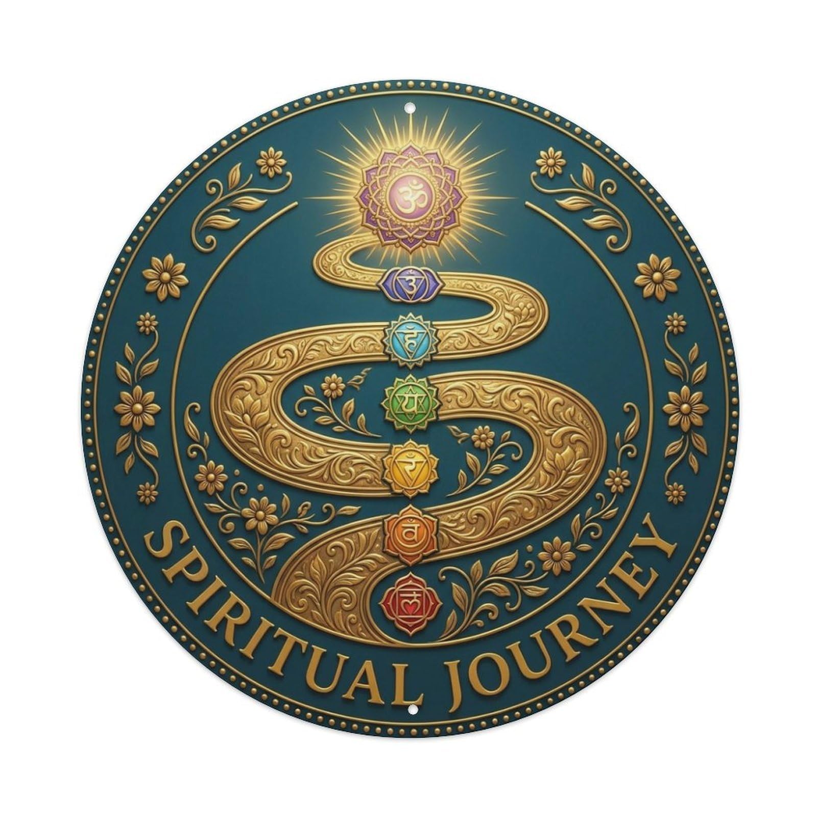 Vintage Spiritual Journey Flower Zen Yoga Metal Tin Sign