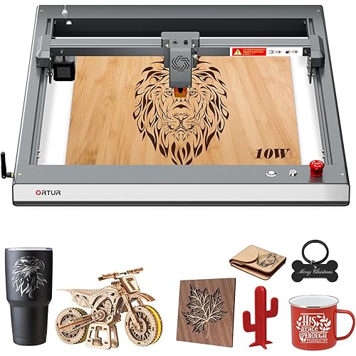 Ortur 10000mW Laser Engraving Machine, Ortur Laser Master 3 High Precision Laser Cutter, Leather Acrylic Glass Metal & Wood Laser Engraver for DIY Making, Class 4, 15.7'' x 15.7''