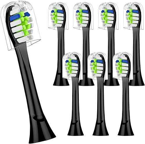 Cabezales de cepillo de dientes de repuesto compatibles con Aquasonic Black SeriesVibe SeriesBlack Series ProDuo Series Pro, paquete de 8 cabezales