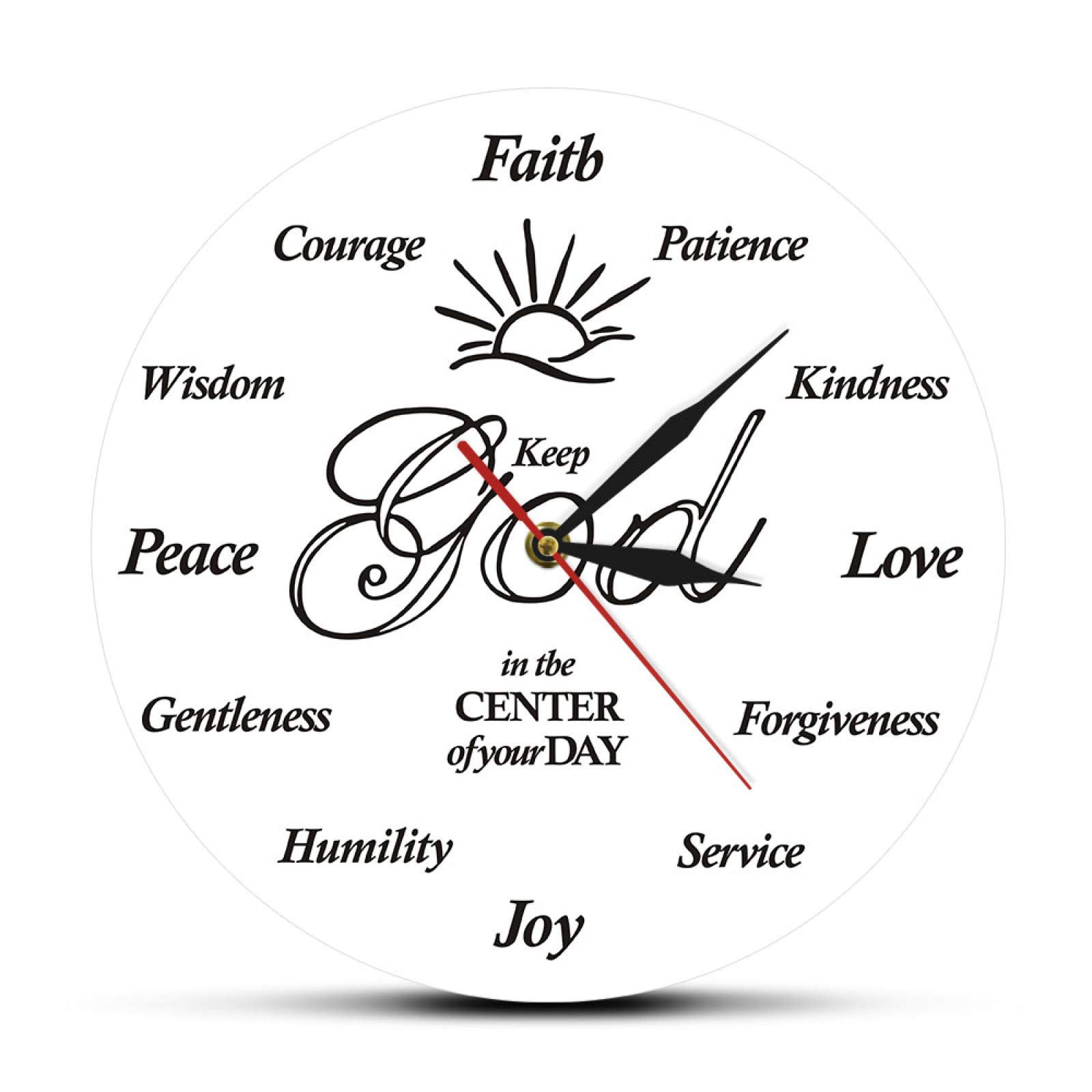 Buy hufeng Wall Clock Put God First Inspirational Quote Christian Wall