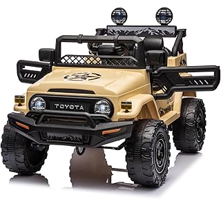 Voiture Electrique Enfànts Toyota. FJ Cruiser 12V avec télécommande à 2,4 GHz, 4 x Moteur 12V 35W, 1 à 4 Ans (Khaki)