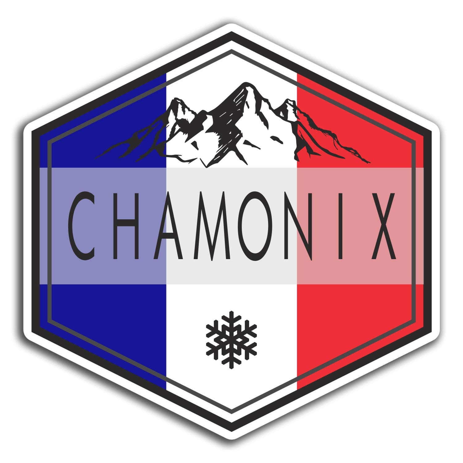 Destination Vinyl Ltd Multi 2 X 10Cm Chamonix France Vinyl Stickers - Travel Sticker Laptop Luggage #23013 (10Cm Wide)