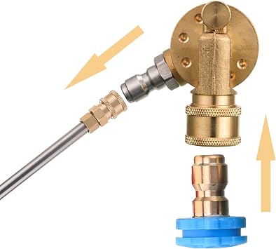 FIXFANS Pressure Washer Pivoting Coupler 1/4 Quick Connect, ressure Washer Gun Kit