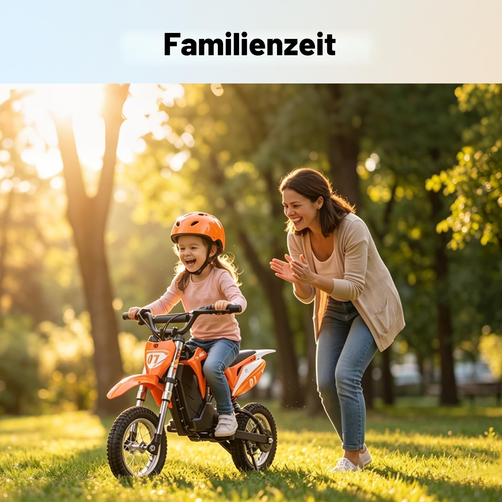 MileRocket 1 Kinder-Elektromotorrad für 4–10 Jahre, 8/12/25 km/h Geschwindigkeitsregelung, 36V 4Ah Akku, 20 km Reichweite, Pocketbike mit Doppelaufhängungg
