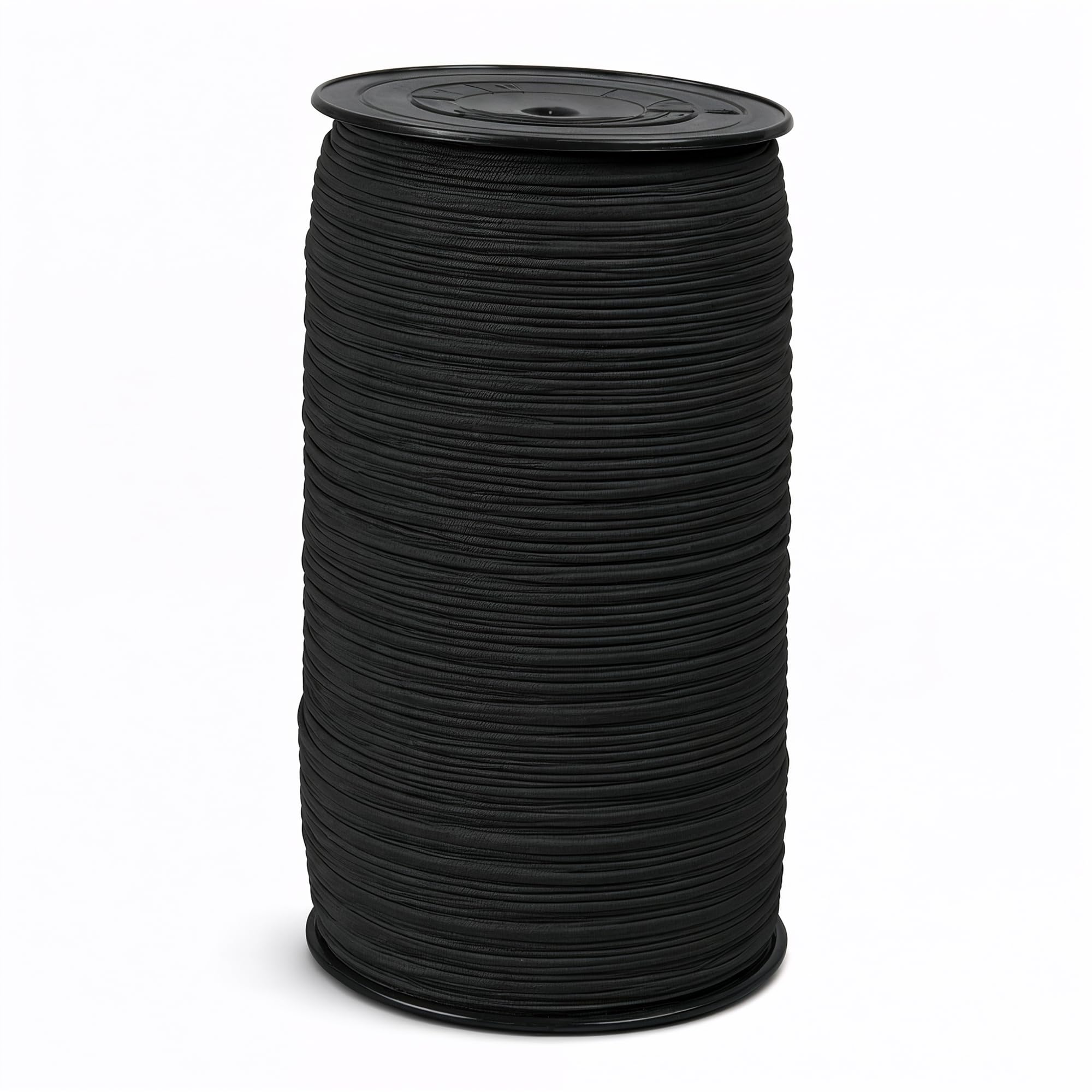 Trimming Shop 4mm Wide Flat Elastic Band, Sewing Soft Elastic String Braided Stretchy Strap Thin Elastic Cord for Knitting, DIY Face Cover Making, Crafting, Clothing, Black, 100 Metres