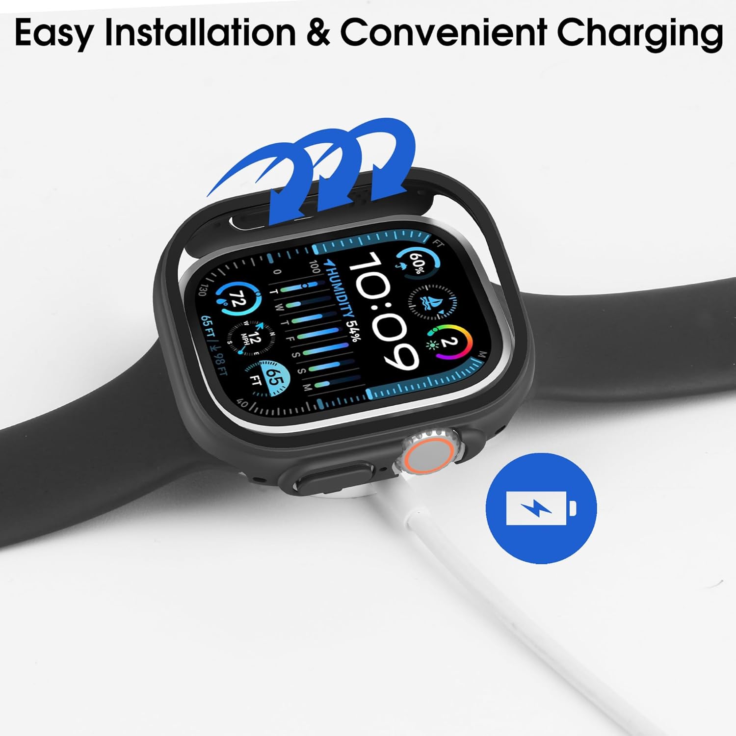 10 Pack Case with Tempered Glass Screen Protector for Apple Watch Ultra 3/Ultra 2/Ultra 49mm, Hard PC Face Cover, Full Protective Frame Bumper Compatible with iWatch 49mm Accessories thumbnail