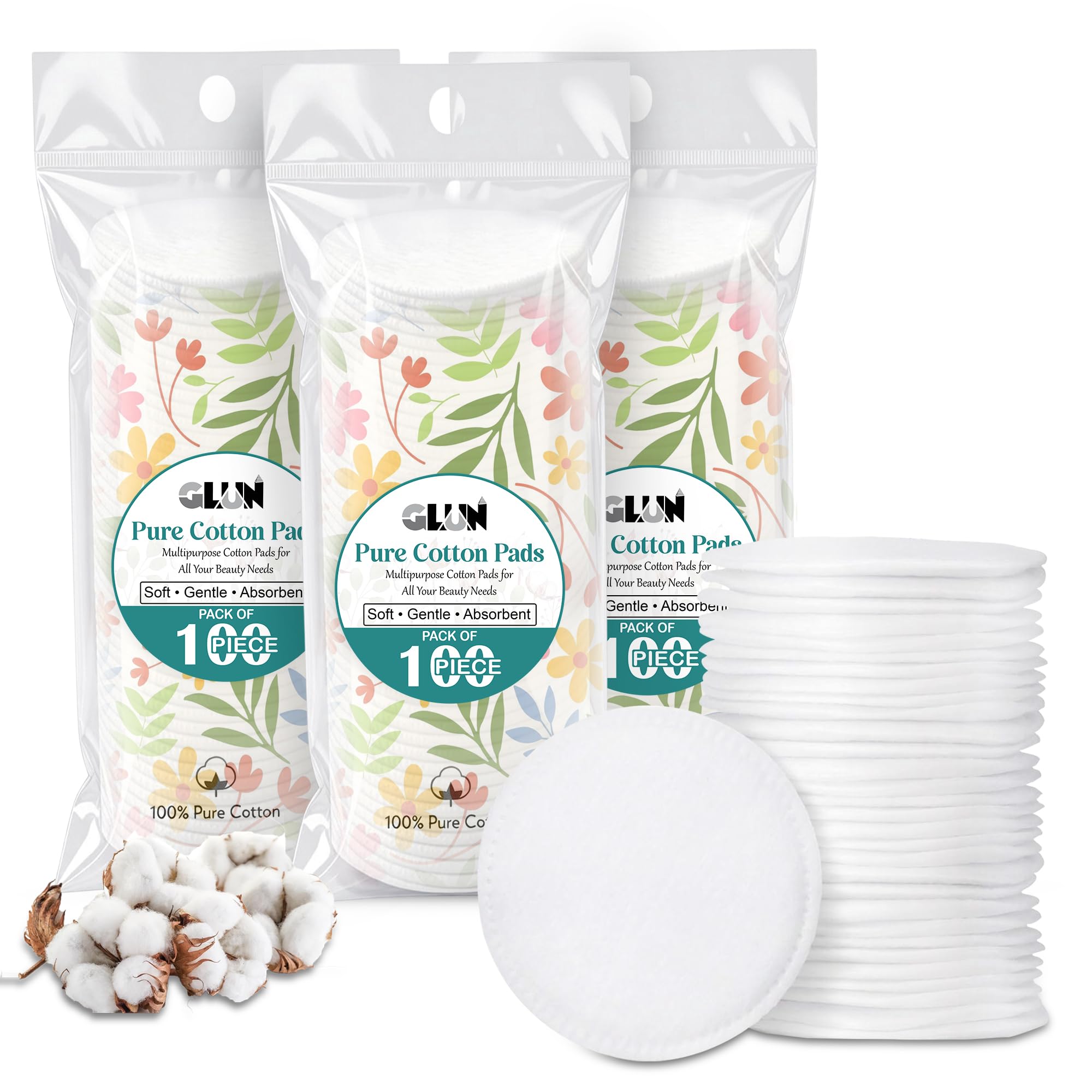 GLUN® Makeup Remover Microfiber Puff, Small 300 Piece Pack, White Colour Clean Sponge Makeup Remove Pads for Body, Face Cleansing Accessories for Beauty & Cleaning-image-10