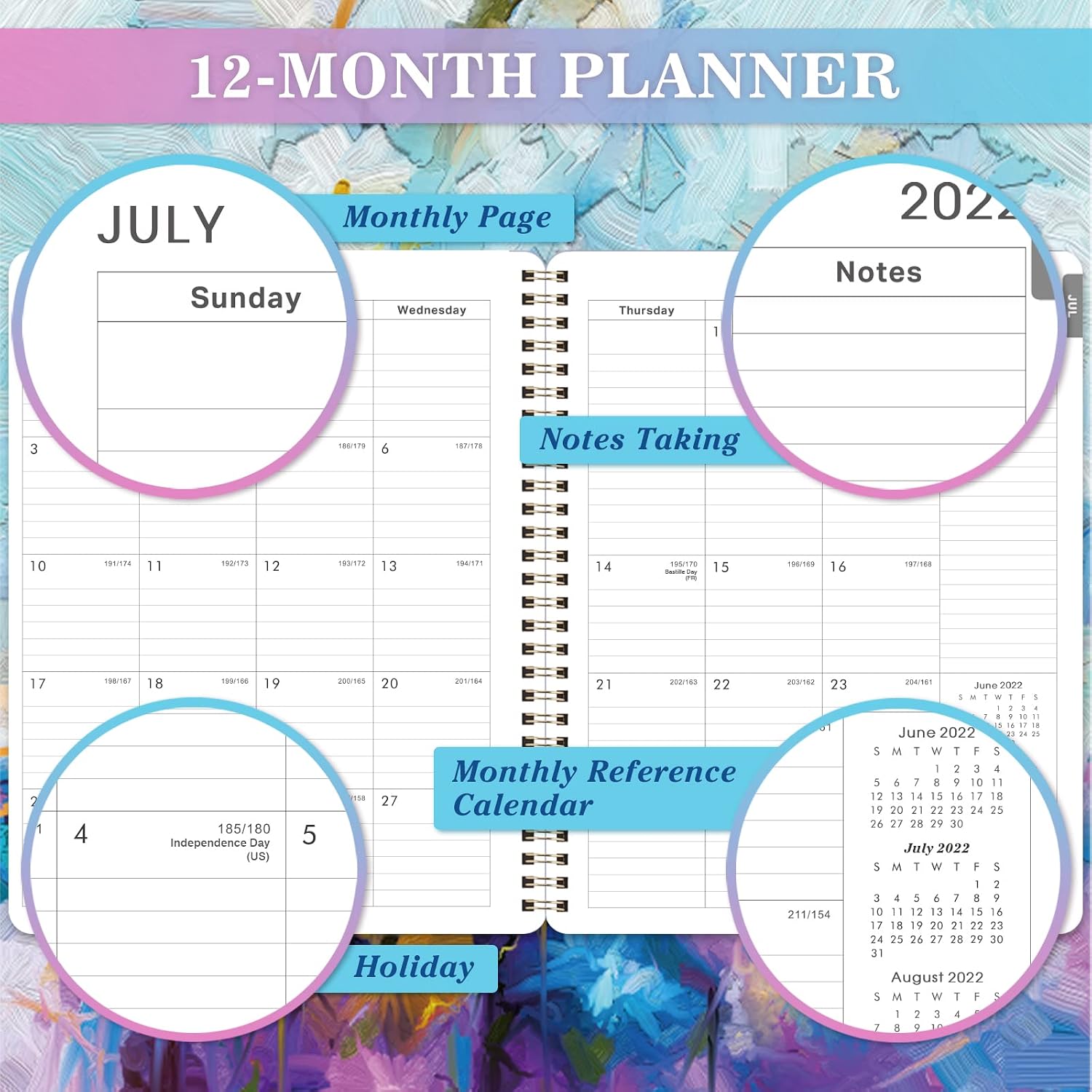 Planner 2022-2023 - Academic Planner from July 2022 - June 2023, 6'' x 3.8''