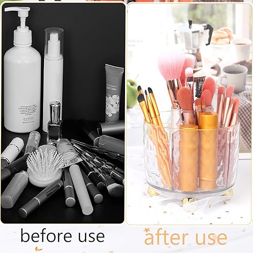 Miniatura 5 de Boyigog Portalápices para escritorio, 5 compartimentos, 360 grados, multifuncional, almacenamiento de escritorio de oficina, lindo almacenamiento