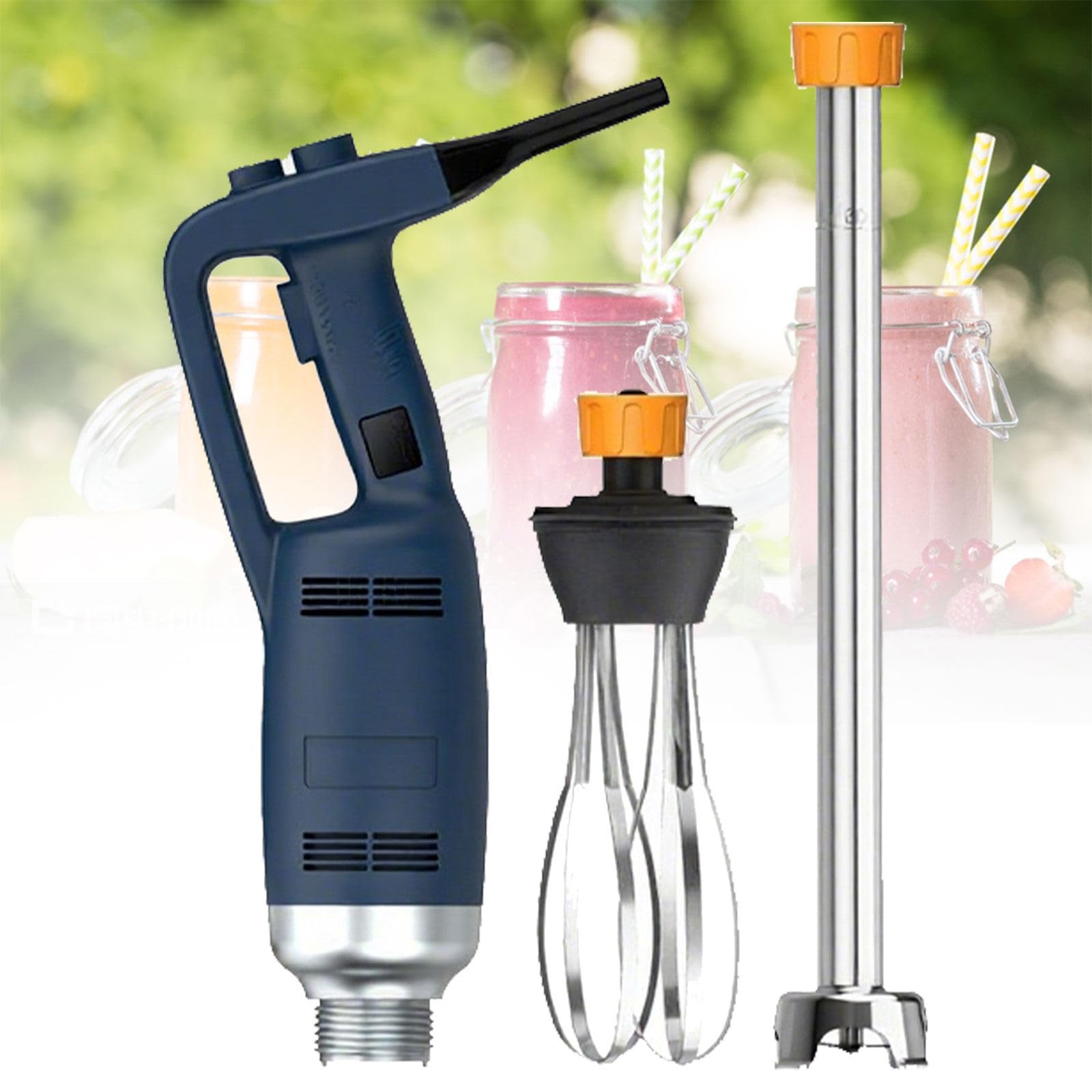 Frullatore a Immersione Commerciale, frullatore a Immersione da Cucina a velocità variabile con Lama，frullatore Portatile Multiuso per zuppe, frullati, Puree, Alimenti per Bambini