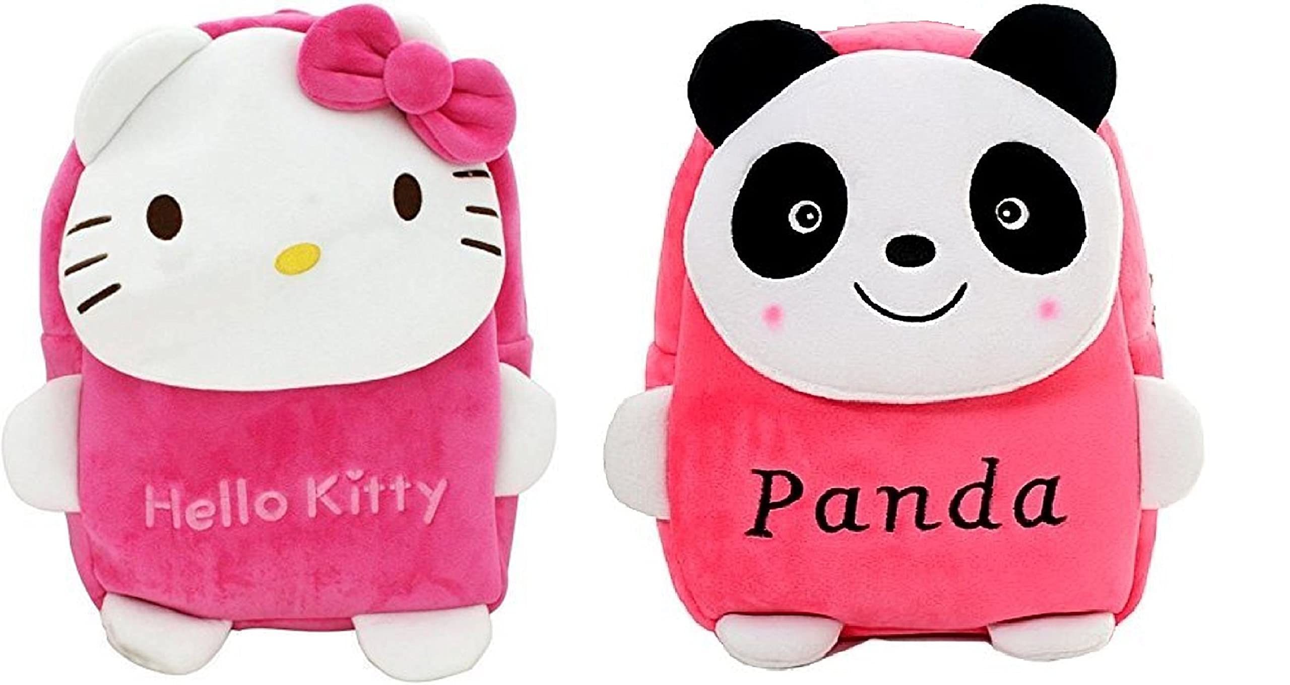 blue tree Kids School Bag Soft Plush Backpack Cartoon Bags Mini Travel Bag for for Girls Boys Toddler Baby Hello Kitty & Pink Panda