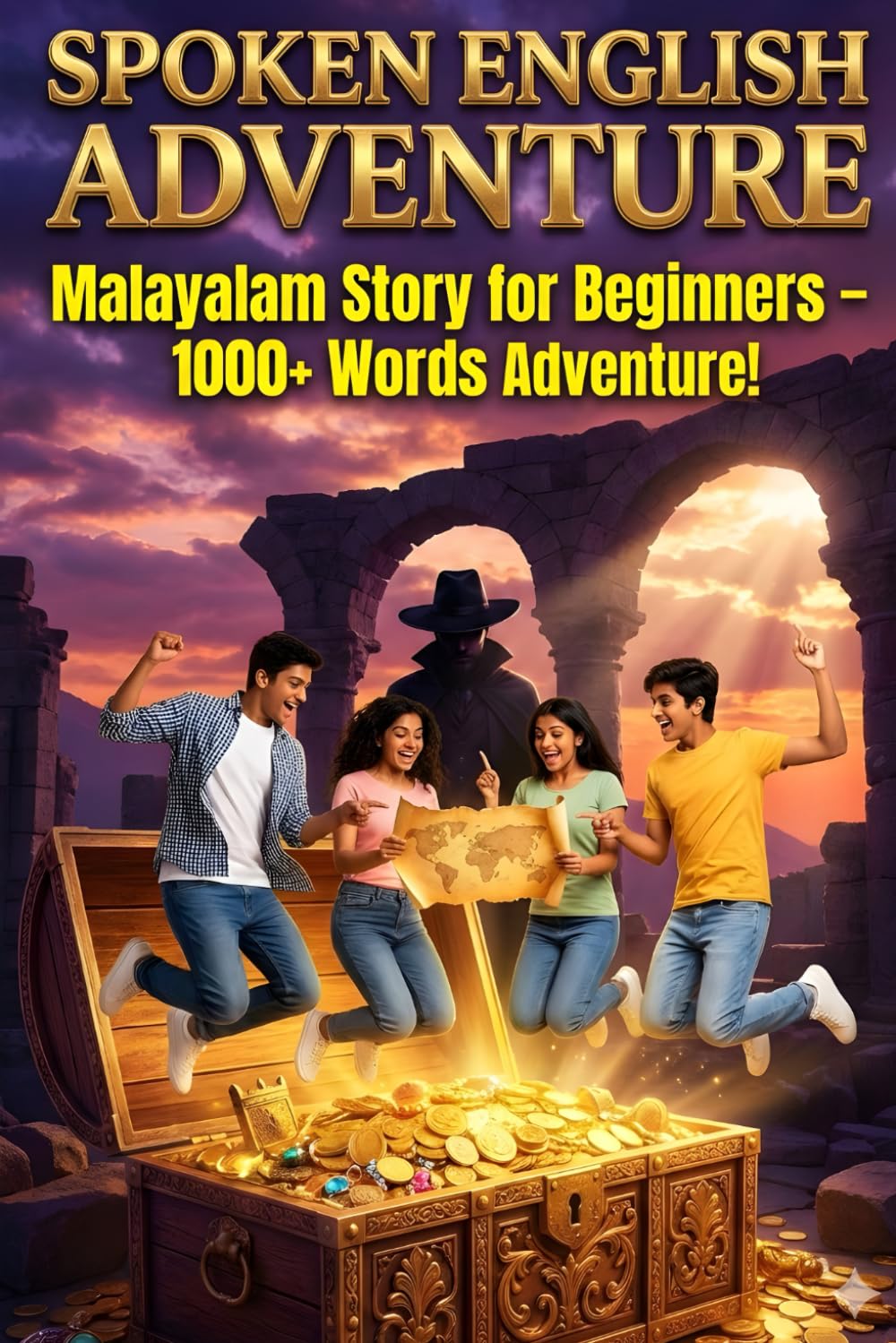 Spoken English Adventure: Malayalam Story for Beginners - Learn 1000+ Words with Fun Treasure Hunt