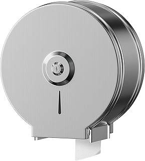NICEME Papierhandtuchspender - Edelstahl Handtuchspender abschließbar - Öffentliche Toilettenpapierspender -Handtuchspender inklusive Montagematerial -Durchmesser 255mm Mittelachse 40mm