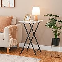 Vista 4 de HOOBRO Bandeja plegable para TV, mesa de aperitivos estable para espacios pequeños, mesa auxiliar portátil para sofá, fácil montaje