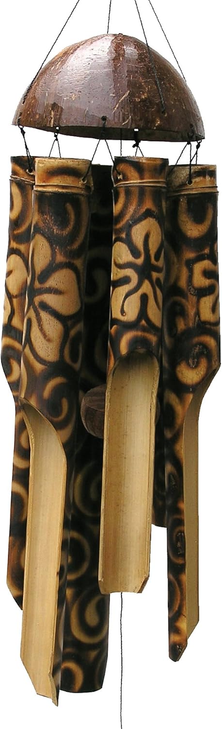 Cohasset 167 Burnt Flower Wind Chime, Medium, Brown