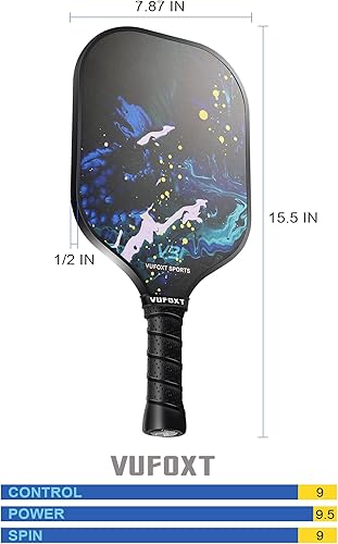 Miniatura 7 de Pickleball Paddles Set of 24, USAPA Approved Carbon Fiber Surface Pickle Ball Set - 14mm PP Honeycomb Core of Lightweight Pickleball Rackets