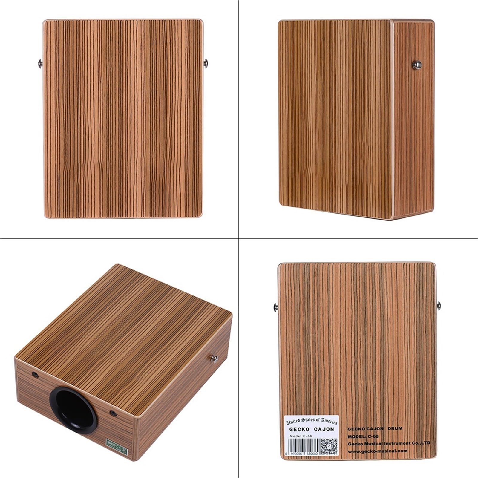 Cajon Cajon portatile da viaggio, tamburo a mano, strumento a percussione in legno con tracolla e borsa for il trasporto
