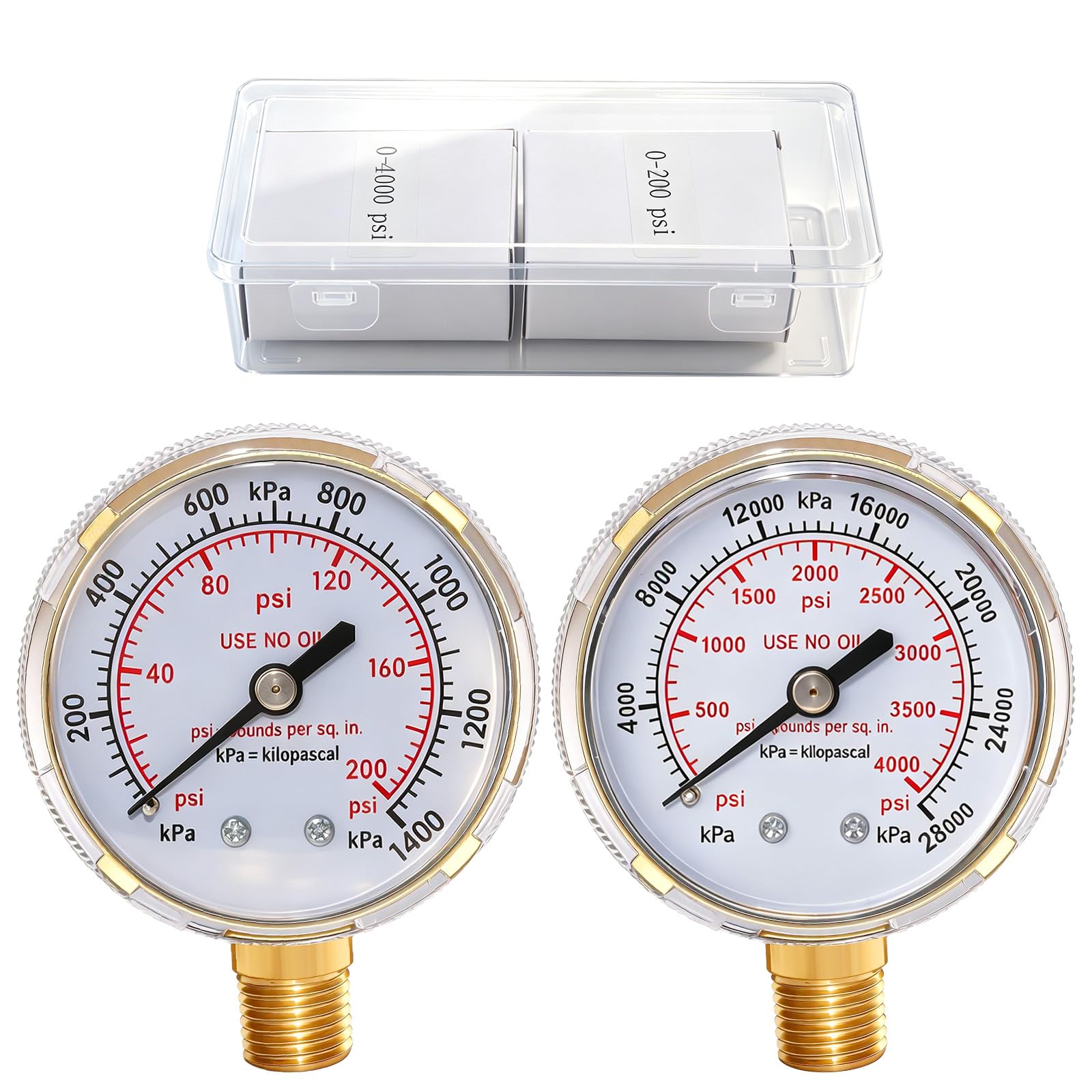 2 Inch Low and High Pressure Gauges for Oxygen Regulator