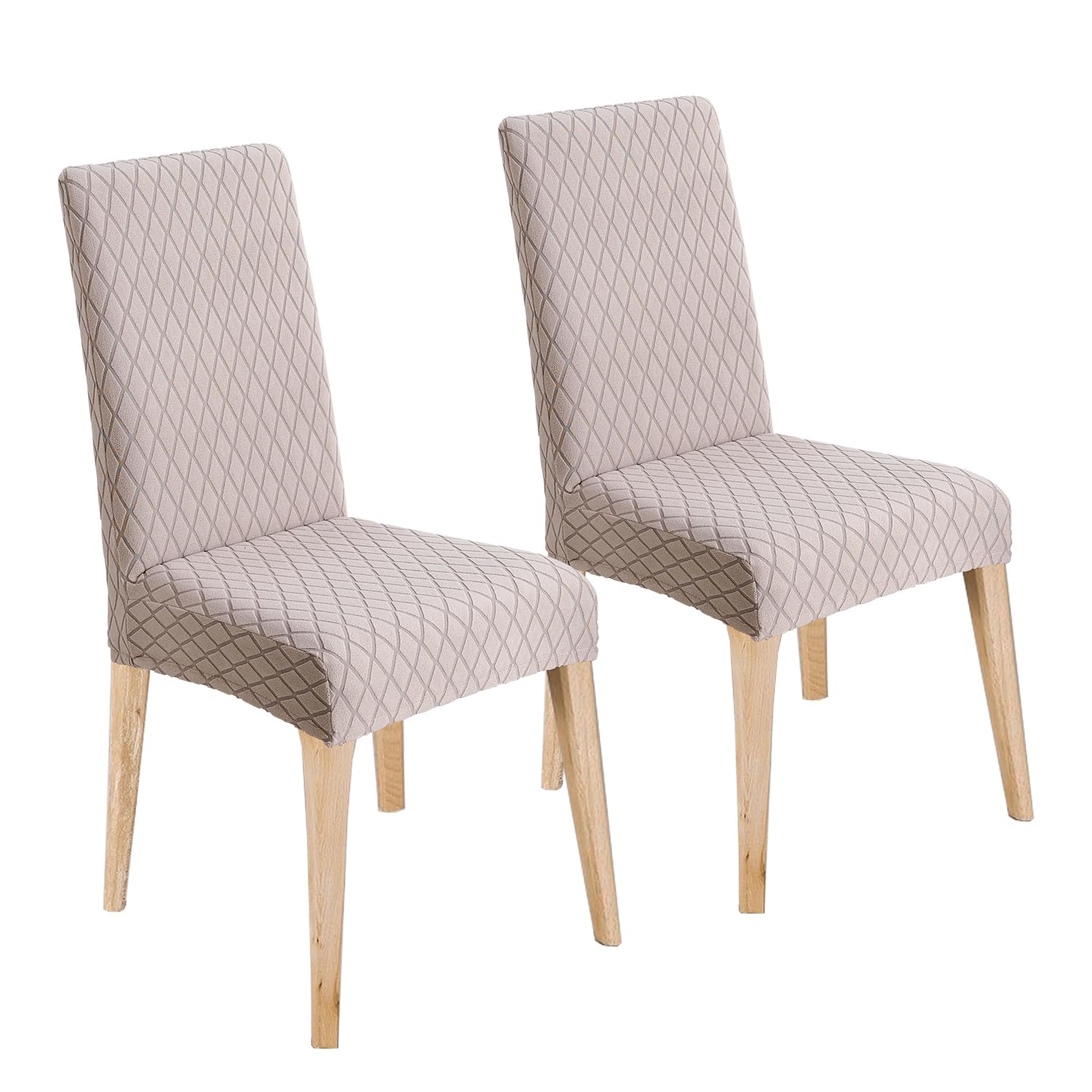 LANSHENG Dining Chair Covers Set of 2, Taupe