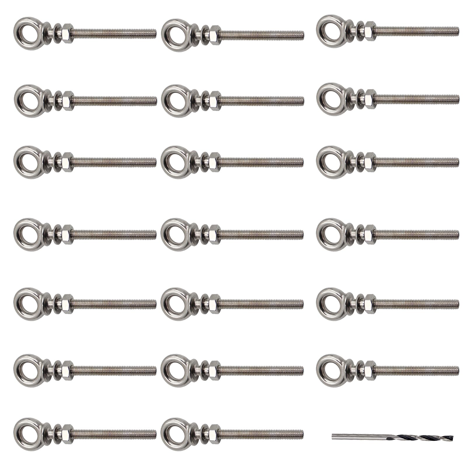 Buxuaaaa Multicolor Steel Lifting Eye Bolts Set With Nut & Washers Threaded Eye Bolts Heavy Duty Steel Set For Stable Fastening Resistant Eyebolts