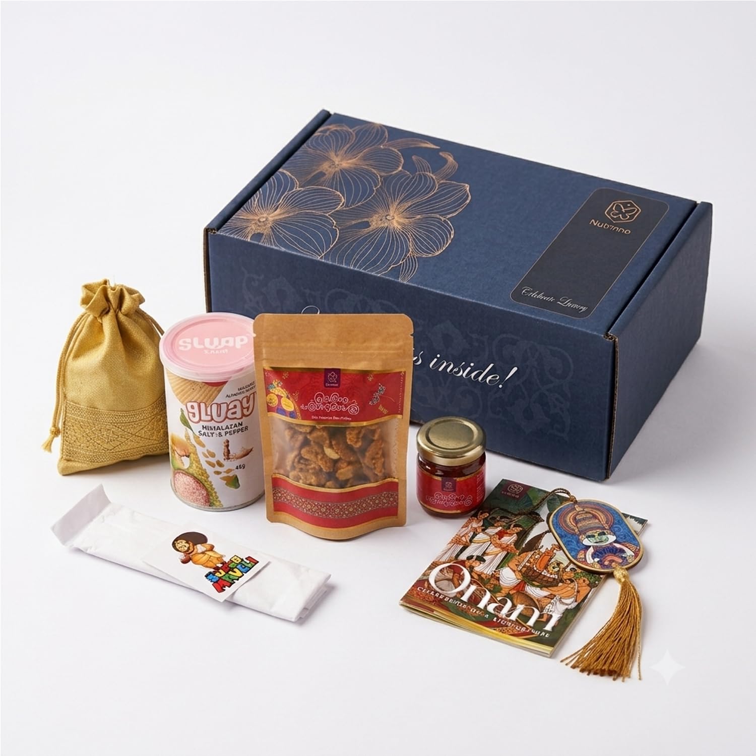 Nutrinno Thumbapoo Onam Gift Hamper | Premium Kerala Onam Gift Box | Corporate Onam Gift | Healthy Dry Fruits Hamper with Honey Mixed Nuts, Banana Chips & Traditional Kerala Gifts-image-42