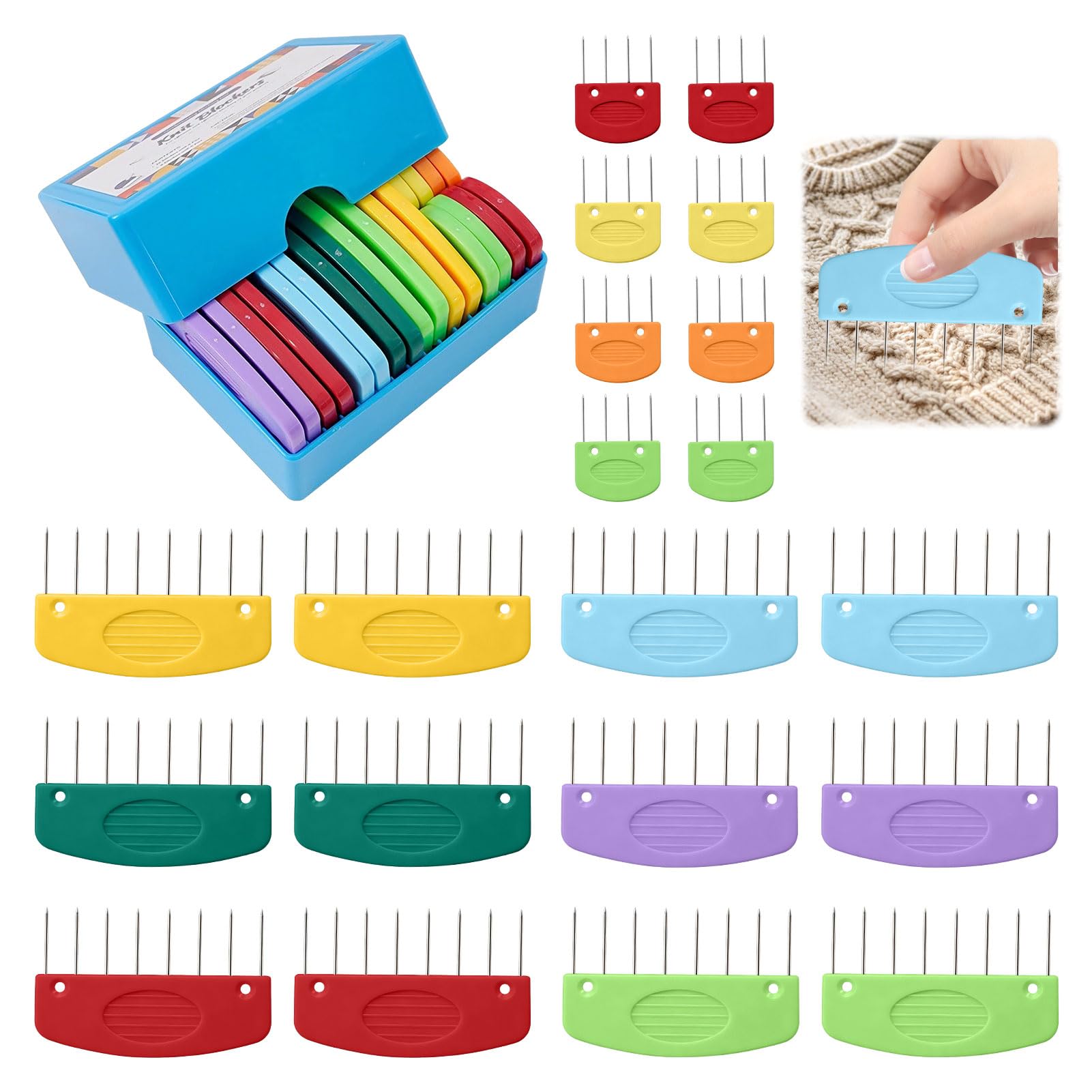 Knitting Blocking Pins, Blocking Board for Crochet, 20PCS Colourful Boxed Weaving Styling Pin Set for Knitting and Crochet Crafts