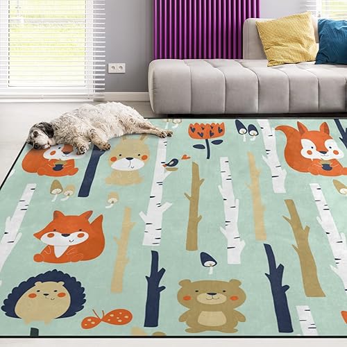 Miniatura 14 de Alfombra antideslizante con diseño de tiburones de animales oceánicos para sala de estar, comedor, dormitorio, cocina, 4 x 6 pies (48 x 72 Africa