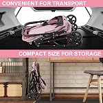 Pet Stroller for Small Medium Dogs Cats with 4 Wheels, Max Load 44 lbs, Easy Folding, Compact Portable, Dog Carriage Stroller, Pink