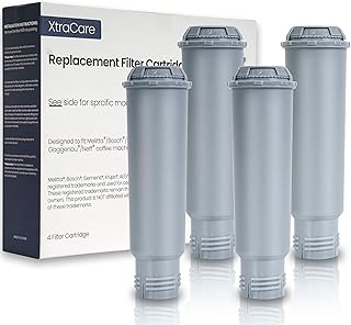 XtraCare Filtre à eau pour machines à café entièrement automatiques Melitta, cartouche filtrante Compatible pour Melitta Pro Aqua, Krups, Nivona machine à café entièrement automatique (lot de 4)
