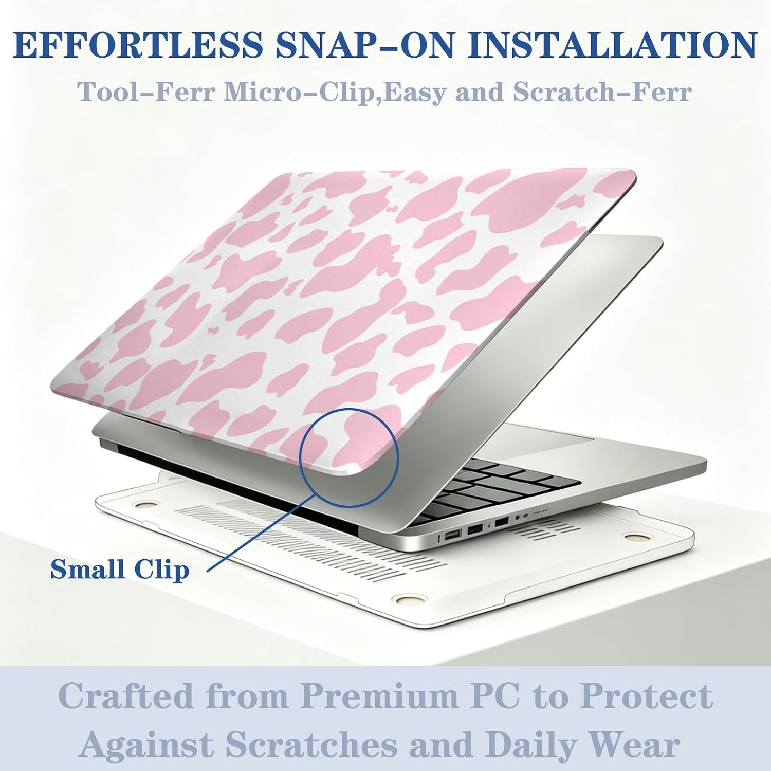 Compatible with MacBook Neo Case 13 inch 2026 Model A3404 with A18 Pro Chip Case,Sturdy Protective Laptop Hard Shell &Keyboard Cover,Laptop Hard Shell（Pink Heart Leopard Print） image 3