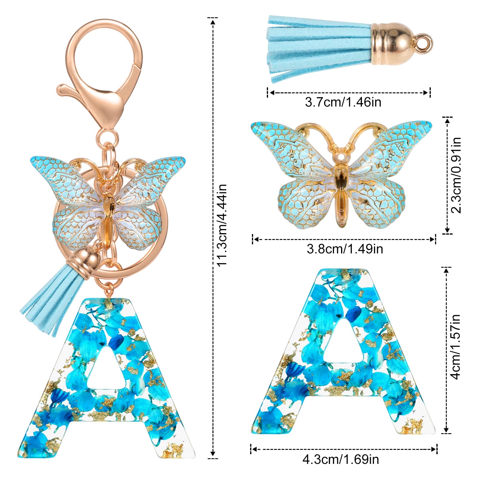 MWOOT Letter Keychain Iniziale Portachiavi Lettera N Resina