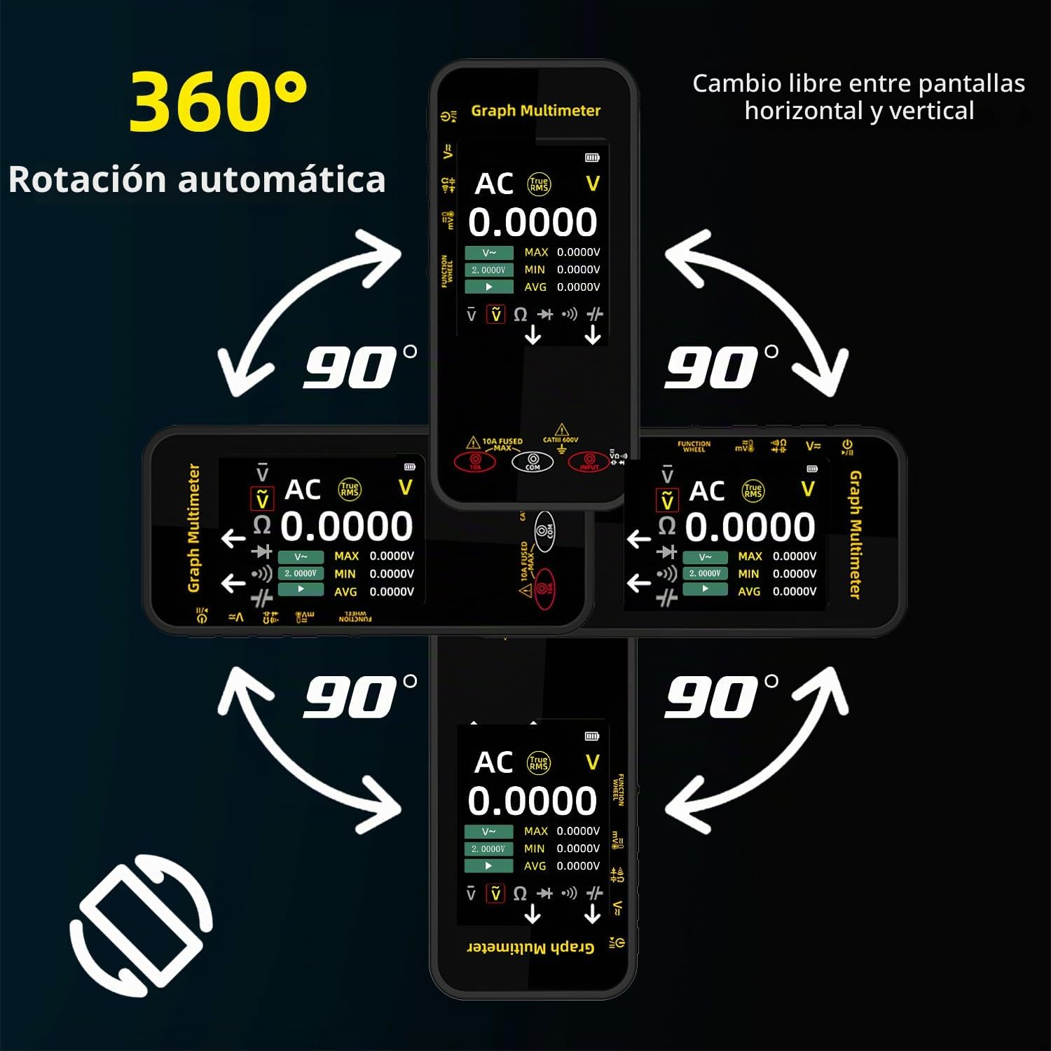 BSIDE Kit Multímetro Digital Probador de Voltaje Multímetro Gráfico 20000 Cuentas y Comprobador de Fase, Tester Electricista para Tensión Corriente Milivoltios AC Pico Capacitancia Diodo Temperatura