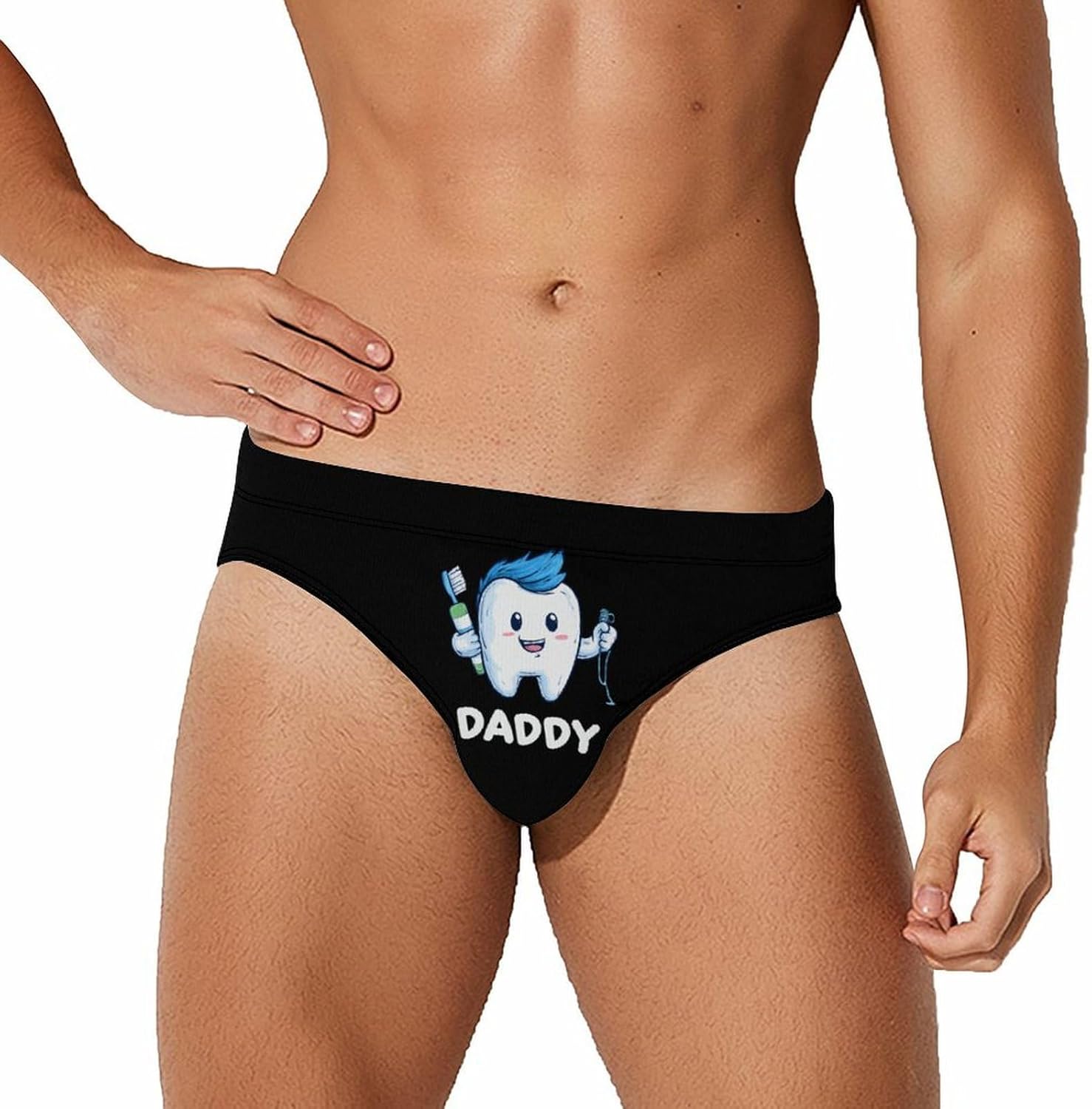 Daddy Tooth Men's Swimsuit Brief Sexy Bikini Briefs Retro Printed Swimwear Quick Dry Swimming Trunks 3X-Large