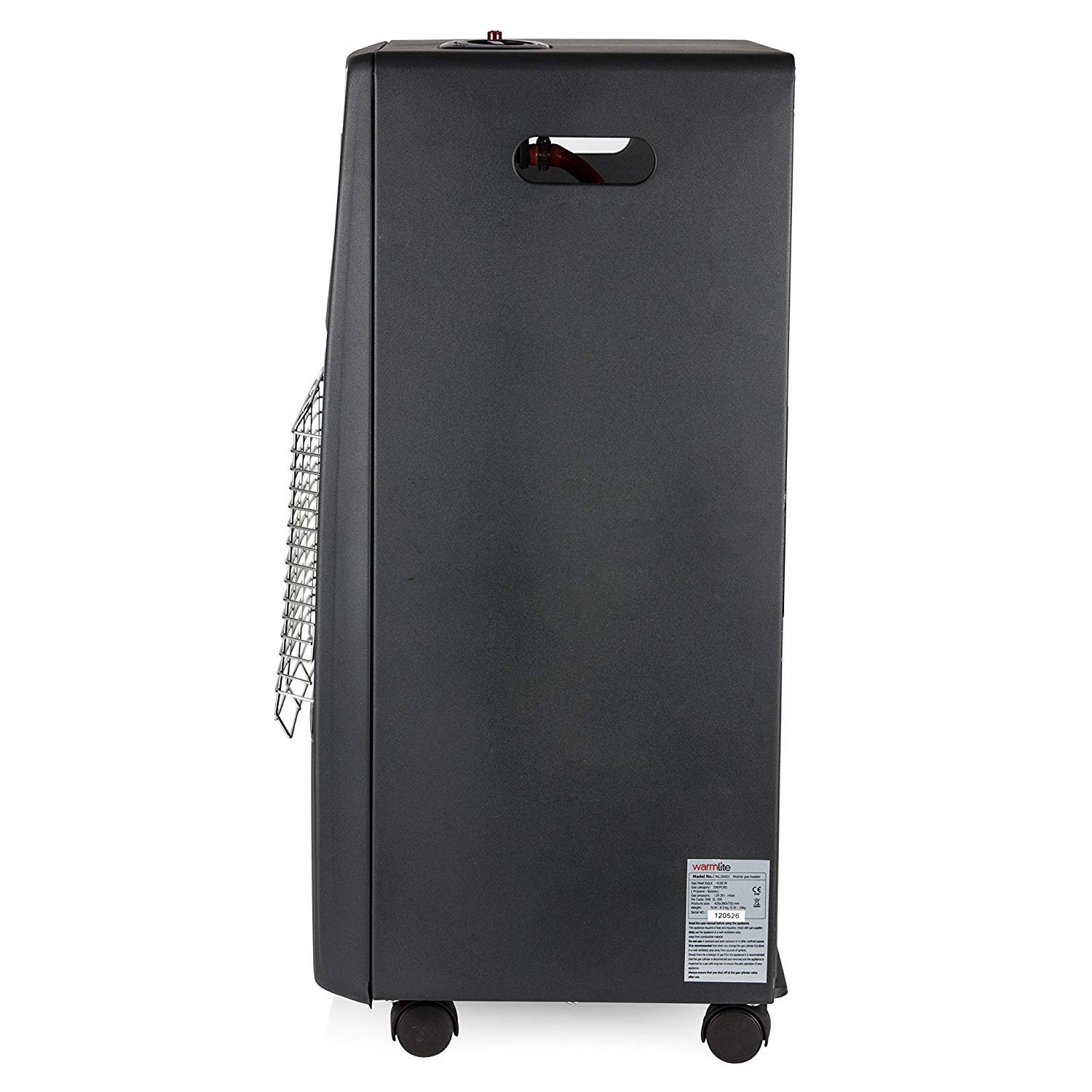 Warmlite Portable Gas Heater on Wheels with AntiTilt Device, Black