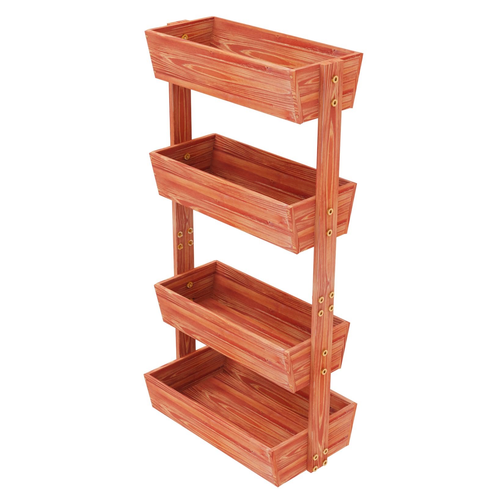unho Jardinera Vertical de Madera: Huerto Urbano Ajustable Estantería Macetas para Flores Verduras Hierbas para Terraza Balcón y Jardín 140 x 65 x 26cm