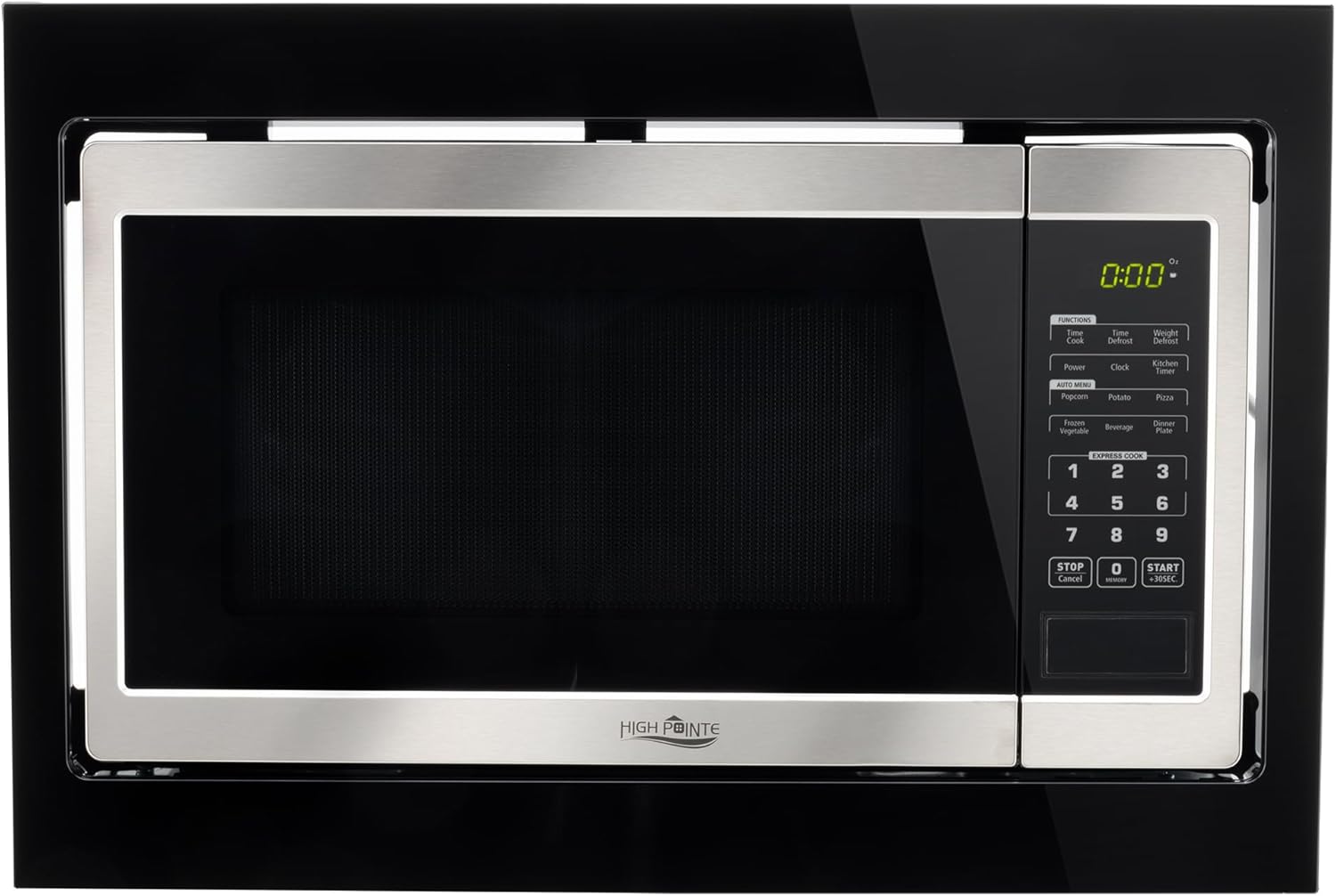 Devan view of the RecPro High Pointe Stainless Steel Microwave with Trim