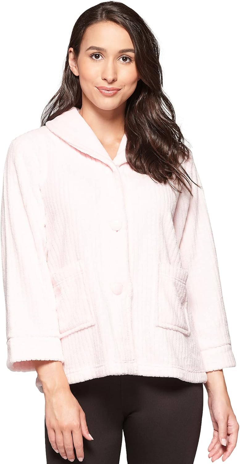 Casual Moments Women's Bed Jacket Shawl Collar Robe at Amazon Women’s ...