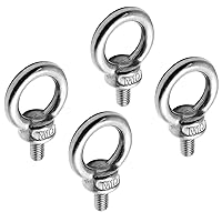 Vista 8 de Perno de ojo M8, perno de ojo de acero inoxidable, rosca masculina maquinaria hombro anillo de elevación perno de ojo, tornillo resistente