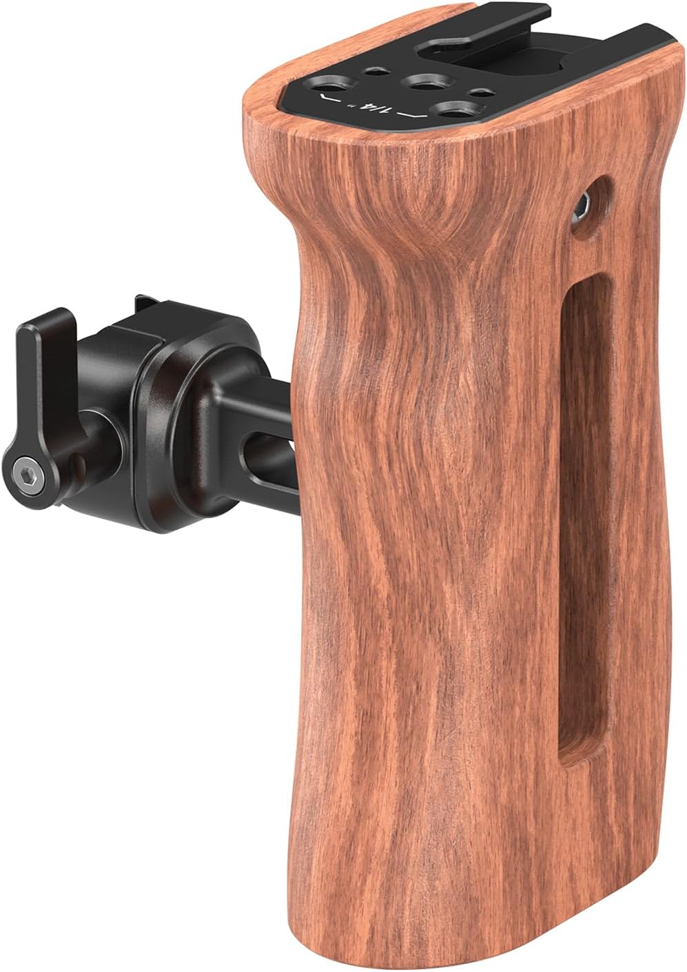 SMALLRIG Universal Side Wooden NATO Handle Grip DSLR Camera Cage w/Cold Shoe Mount Built-in Wrench, Threaded Holes