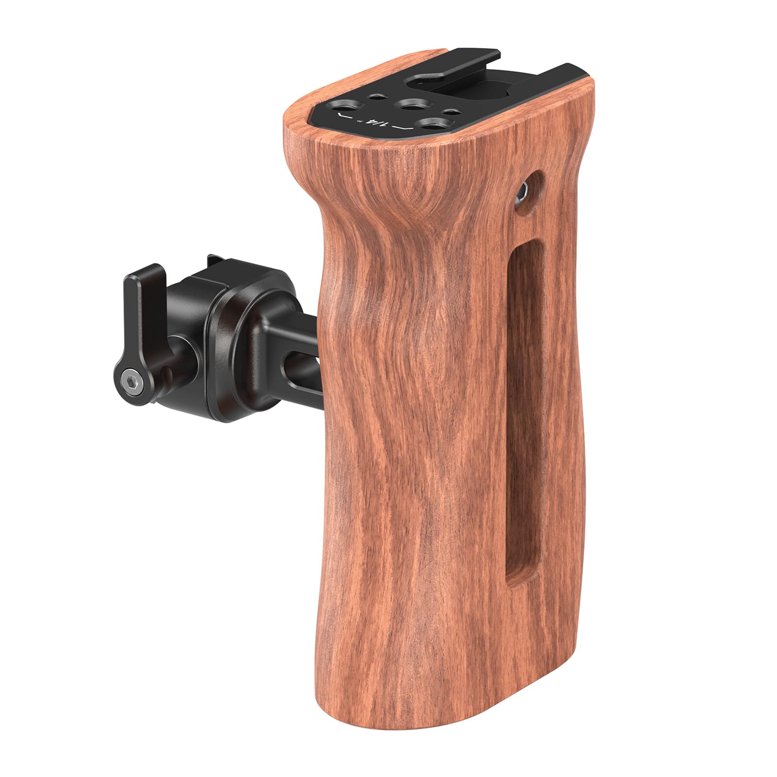 SMALLRIG Poignée en Bois Wooden Handle avec Pince NATO, DSLR Poignée Réglable en Hauteur et sur Les Côtés 2187