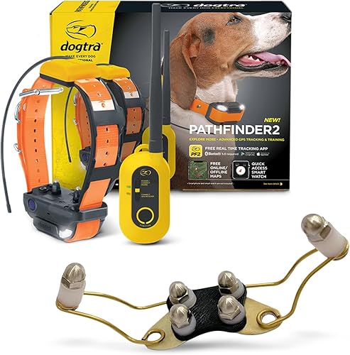 Dogtra Pathfinder 2 - Collar con rastreador GPS + contacto mejorado de titanio, 9 millas, luz LED, sin tarifas mensuales, impermeable, control de