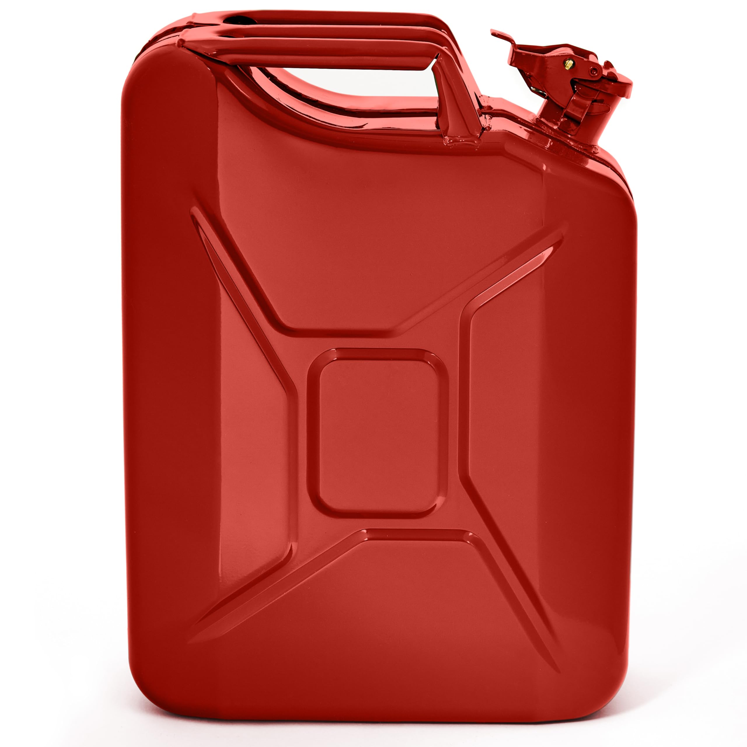 BW© Tanica per carburante in metallo, 20 litri, colore rosso, RAL 3000, certificata TÜV e approvazione ONU, Made in Europe
